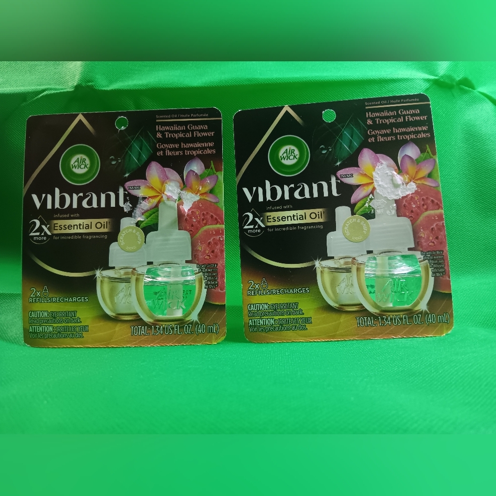 Air Wick Plug In Refills Hawaiian Guava Tropical Flower 4 Bulbs NEW Bundles